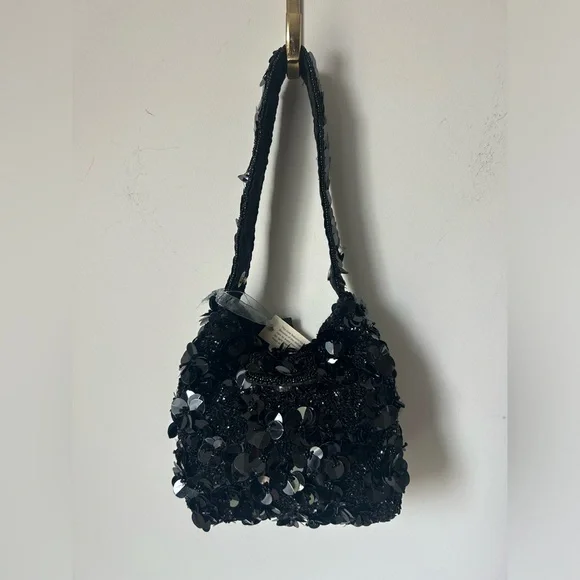 Viral New Black Beaded & Sequins Multiwear Bag
